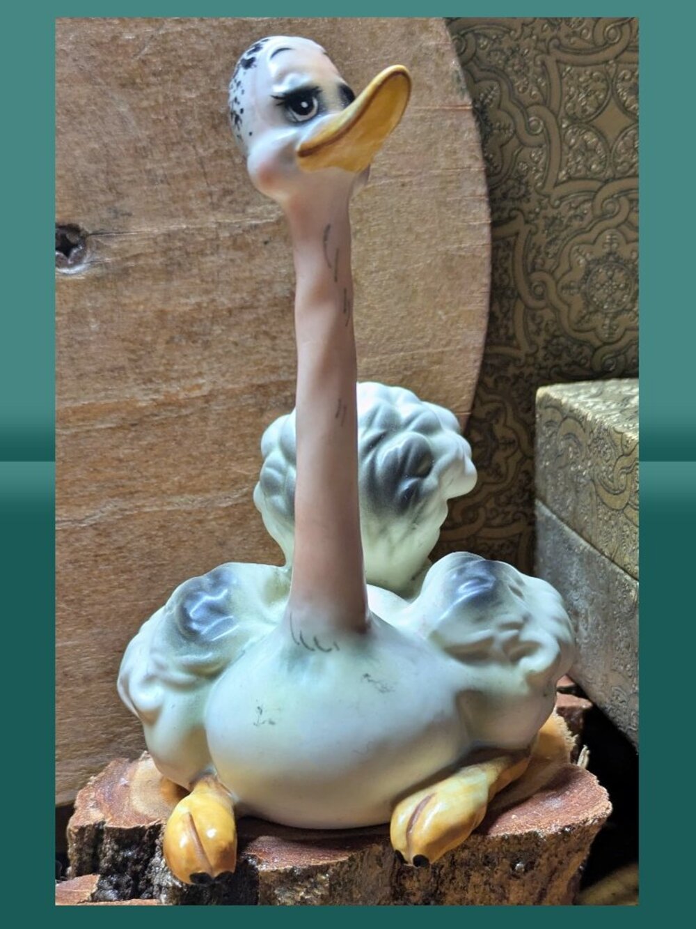 MCM Joseph Originals Whimsical Ostrich Figurine Vintage Ceramic Bird